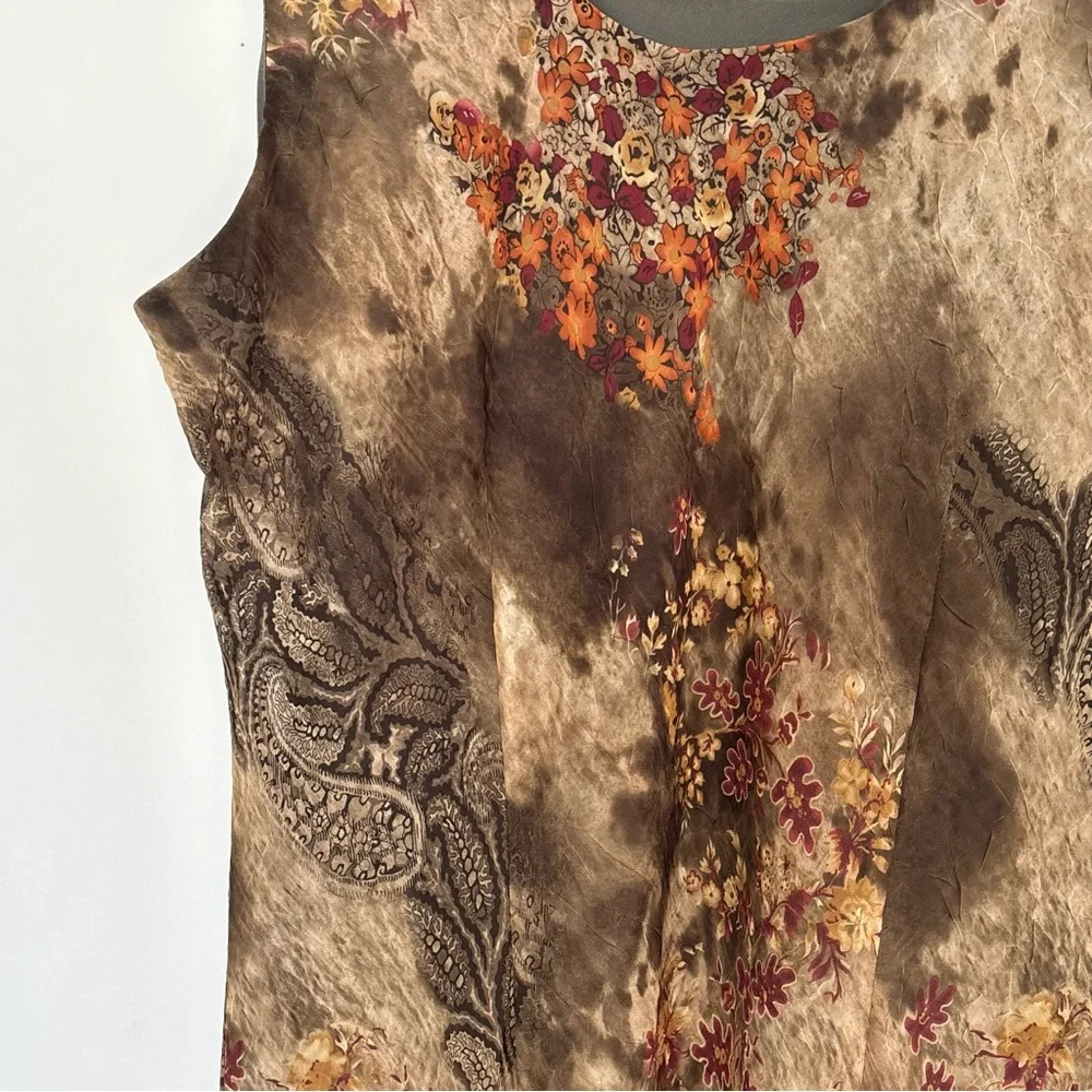 Vintage Y2K Floral Paisley Green Dress Size 16 Whimsycal Fairy Romantic * D49 - Picture 4 of 14